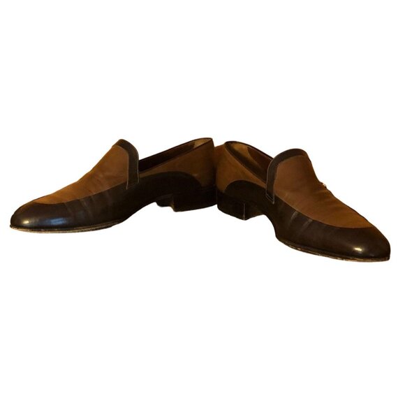 Bally Vintage Italian Leather 2-tone Slip On Dress Shoes Handmade in Italy main image 5